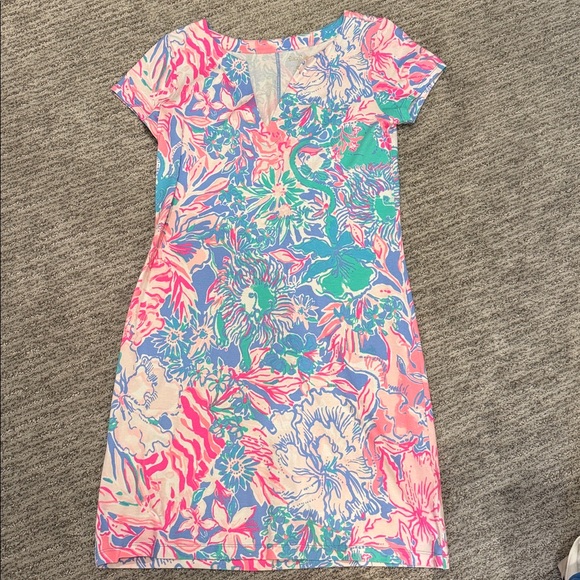 Lilly Pulitzer Pink and Blue Floral Mini Dress - Picture 1 of 1